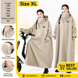 (Strong Waterproof)Jumbo Full‑Length Raincoat for AdultsPVC Fabric Heavy Rainproof Single Motorcycle Cycling&Hiking Raincoat