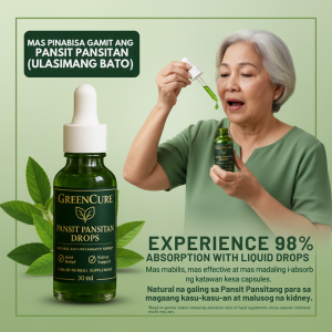 Green Cure "Ulasimang-Bato" or "Pansit-Pansitan" Drops. Natural Anti-Inflammatory Supplements. Gout and Arthritis Treatment Anti-inflammatory & Analgesic High Uric Acid  Kidney Health (Diuretic) Nakakababa ng Cholesterol