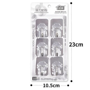 Vỉ Móc Dán Tường Inox 6 Cái Siêu Dính Tráng Bạc Sang Trọng Bộ Móc Dán Tường Chịu Tải Trọng Lên Đến 10kg Không Khoan