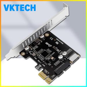 [Vktech] PC PCI-E To USB 3.0 Type C Front Panel Adapter 19PIN PCI-E To USB 3.0 Hub Splitter Expansion Card