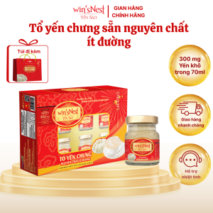 Yến sào winsNest 300mg tổ yến chưng nguyên chất ít đường (6 Lọ x 70ml/hộp)