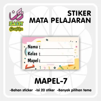 Stiker Label Buku Mata Pelajaran Zain Grafika