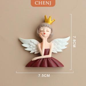 [COD] CHENJ สติกเกอร์ตกแต่งซ็อกเก็ตสวิตช์ติดผนัง3D สเตอริโอการ์ตูนแองเจิลเกิร์ลเรซิ่นของตกแต่งบ้านสวิตช์ติดผนังที่ทันสมัยอุปกรณ์ป้องกัน