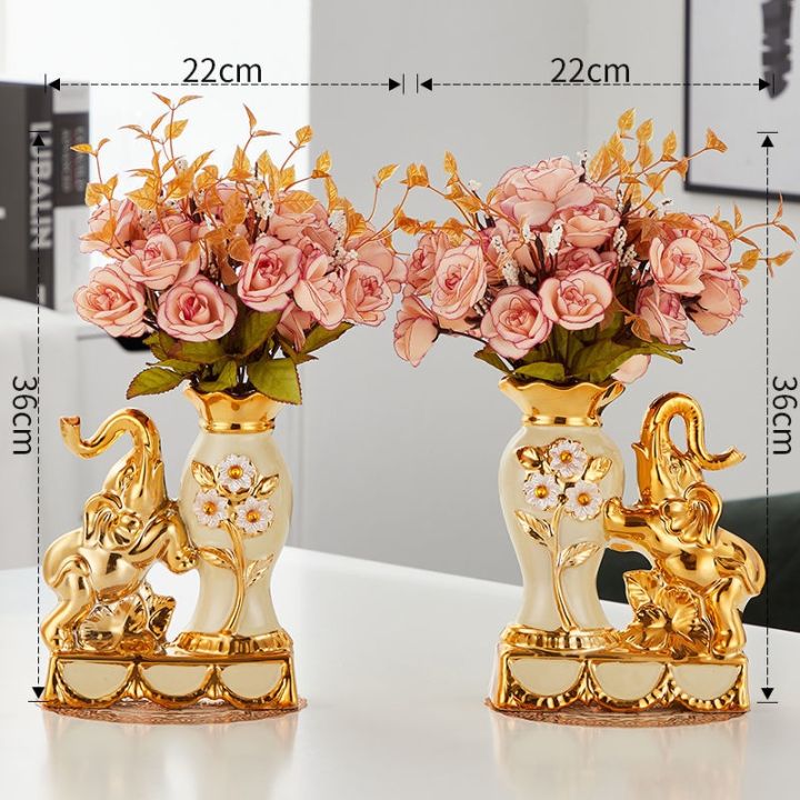 แจกันเซรามิกยุโรปช้างตกแต่งห้องนั่งเล่นโต๊ะด้านบนตกแต่งตู้ทีวี ...