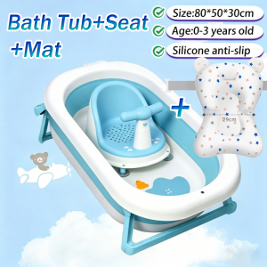 Baby Bath tub Foldable Temperature display Bathtub for Kids 0-6 Years Newborn Non-Slip Baby basin