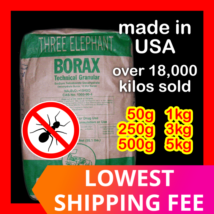 Three Elephant BORAX POWDER ANT KILLER Cockroach Killer Termite Killer