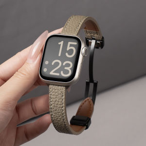 CRAFTSMAN DAI Litchi Texture Genuine Leather Magnetic Strap For Watch