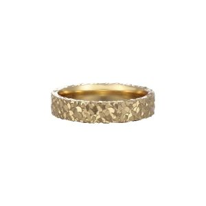 Popular Live Streaming s925 Pure silver crushed ice ring new light luxury ring plain band pair ring high-end feel gold super shiny