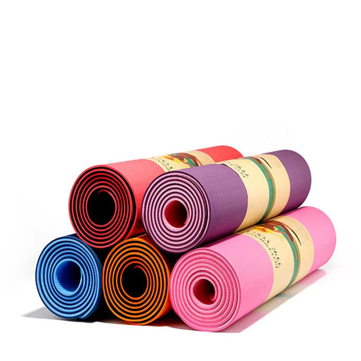 Thảm Tập Yoga TPE 6mm 2 Lớp Không Mùi, Chất Liệu Bảo Vệ Môi Trường Cao Cấp