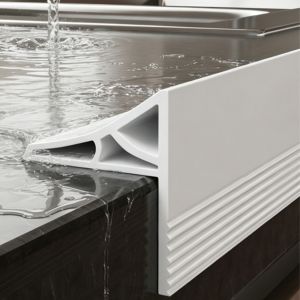 OUTMODED INTERSECT77OU5 Silicone Water Barrier Strip Double-Rib Support Self Adhesive Water Stop Strip Eco Friendly Anti Collision Shower Threshold Bathroom/Kitchen Countertop