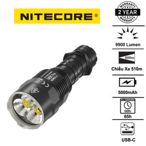 Đèn pin NITECORE TM9K Pro sáng 9900 lumen chiếu xa 510m pin 5000mAh sạc USB C công tắc kép chiến thuật