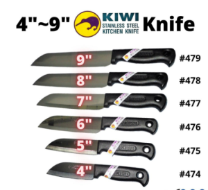 100% Original Pisau Kiwi Original made in Thailand  THAILAND KIWI Cook Knife Durable Chef Knife Stainless Steel Blade with Slip-resistant Plastic Handle