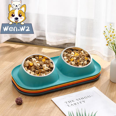 wen.W2 ชุดภาชนะอาหารสัตว์เลี้ยง แกน้ำเซรามิกสำหรับแมวและสุนัข