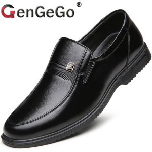 Brand GenGeGo（ 3 Days Delivered COD）Korean Formal Leather Black Shoes for Men Business Fashion Loafers Shoes Casual Shoes