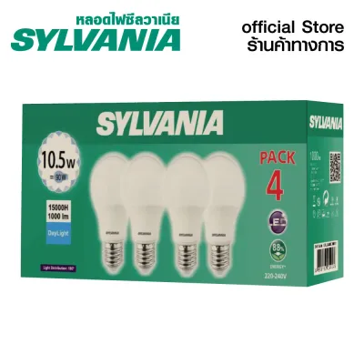 [แพ็ค 4 สุดคุ้ม ] SYLVANIA หลอดไฟแอลอีดี รุ่น ToLEDo Basic Plus A60 10.5W ขั้ว E27 (แสง Daylight : สีขาว) รุ่นใหม่
