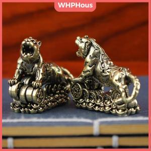 WHPHous Brass Tiger Desktop Decoration Living Room Tea Table Sculpture Metal Craft Home Decorations Chinese Zodiac Tiger Statue
