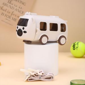 Botol Minum Anak Bentuk BUS Mobil Ada Roda Free Strap 500ML HX-488