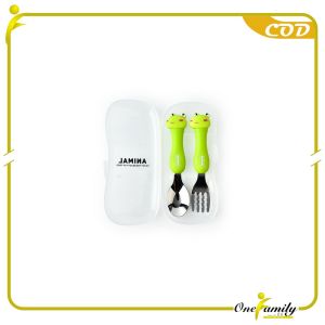 ONE-C962 Sendok Set Anak Karakter Animal Stainless Steel Alat Makan / Peralatan Makan Motif Kartun
