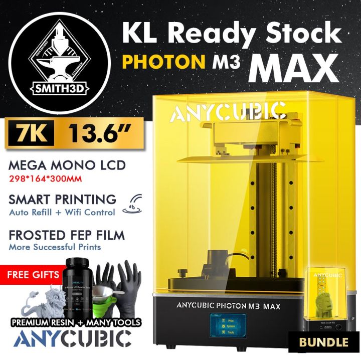 Anycubic Photon M3 Max 7K Mono LCD Resin 3D Printer with Auto Resin ...