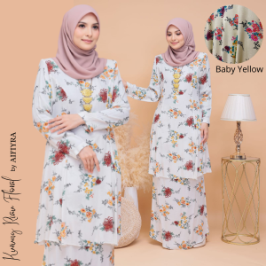 Baju Kurung Riau Floral Como Crepe | Baju Raya | Nikah | Kahwin | Tunang | Bridesmaid | Pejabat | Kuliah