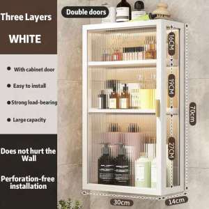 Bathroom Shelf Wall Mounted Bathroom Cabinet Kitchen Cabinet With Magnetic Door Organizer Rack