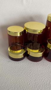 20pcs/lot 50-500g Empty BrownCream Jar Body Lotion Pot Mud Paste Jar Cosmetic Container Refillable