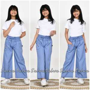 CELANA BOBA ANAK PEREMPUAN SEMI JEANS USIA 5 TAHUN SAMPAI 12 TAHUN