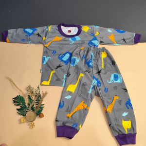Arkan Baby - Setelan Baju Bayi 2-12 Bulan Lengan Panjang Celana Panjang Motif Hewan Baahan Katun