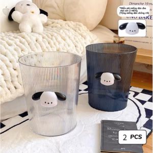 Thùng Rác Sọt Đựng Rác Đa Năng Nhựa Trong Suốt Hình Chú Chó Con Cute