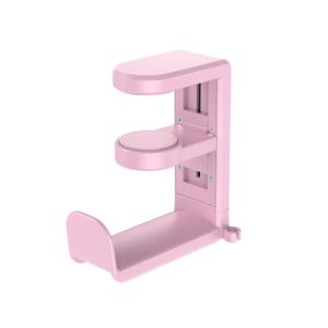 WANGCAI Drilling Free Headset Holder Adjustable 360° Rotating Earphone Hook Practical Space Saving Headphone Stand for Earphone Controller