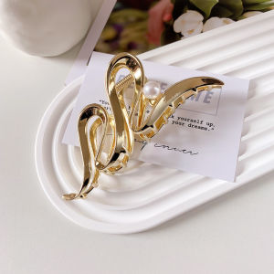Wave metal grab pearl clip elegant headpiece hair clip back of the head dished hair shark clip