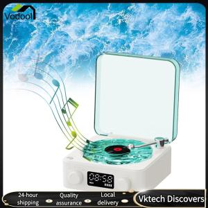 【Vodool】 Portable Vintage Vinyl Speaker with White Noise Mini Record Player Style Speaker for Bedroom Party Gifts for Girls Women Valentines Day