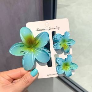 3Pcs Gradient Flower Hair Clip Beach Style Klip Bunga Sangkut Rambut