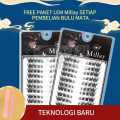 MILAI A11 Cat Eye Mata Kucing 10 Baris Bulu Mata Palsu Berkualitas Tinggi + Lem Ekstensi Bulu Mata. 