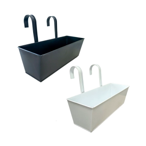 Hanging Flower Pot for Fence or Porch Metal Iron Planter Box for Garden Decoration Railing Display Accessories