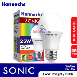 Lampu LED 25 Watt Hannochs Sonic Bohlam Bulb Cahaya Putih SNI Garansi Resmi 1 Tahun