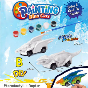 Jurassic Dinosaur Toy Car Painting Set Kids Arts Crafts Kit Paint Your Own Dinosaur Educational Christmas Birthday Toys Gifts for Children