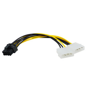 Kabel Adapter Dual 4 pin to 8 pin untuk CPU Power High Quality / Kabel Power VGA 8 Pin to Dual 4 Pin Molex PCIE / 8PIN to 2 4PIN