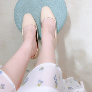 Giày Công Sở Nữ Cao Gót 3 Phân Đế Vuông Guốc Tiếp Viên Hàng Không Nữ Mũi Vuông Da mềm NUDDO NU008