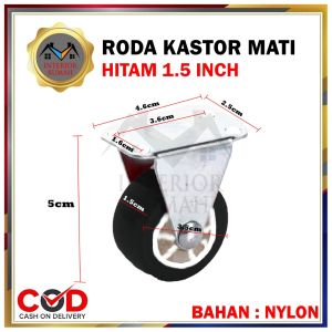 Roda Kastor Lemari 1.5 Inch Hidup Mati Hidup+Rem / Roda Kastor Troly / Roda Kastor Etalase / Roda Caster PVC isi 1pcs