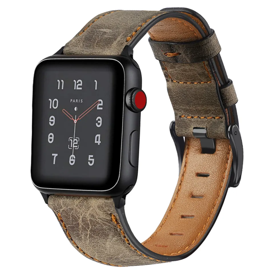 Leather Strap for Apple watch Ultra 2/1 band 49mm belt Retro Cow Leather  bracelet iWatch series 10 SE Ultra 46mm 42mm 45mm 41mm 40mm 