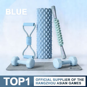 Fitness Bundle Set Yoga Mat Foam Roller Massage Stick Resistance Bands Dumbbells for Home Workout Gym Yoga Pilates