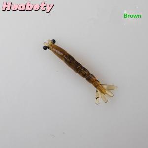 Heabety 20PCS Mini Soft Worm Shrimp Fishing Lure 0.4g 40mm Artificial Baits Bass Silicone Fishing Tackle