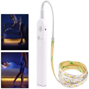 Thanh Đèn LED PIR Dùng Pin 1M 2M 3M Đèn Ngủ Cảm Biến Chuyển Động Tủ Cầu Thang Có Cổng USB Tủ Quần Áo Nhà Bếp Đèn Mọi Nơi