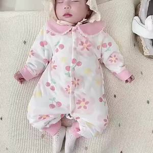 Autumn and Winter a Cartoon-style Boys and Girls Baby All Cotton 40g Pure Cotton Long Sleeve Baby Romper Newborn Clothes Infant Jumpsuit