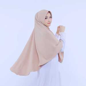 RUBY117 Hijab Bergo Crinkle Premium Warna Camel XL