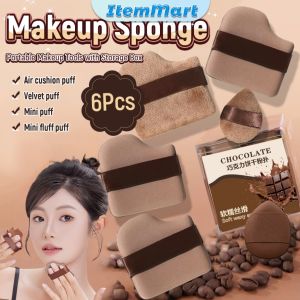 6Pcs/set Velvet Powder Puff Thickened Makeup Sponge Set BB Foundation Air Cushion Puff ItemMart