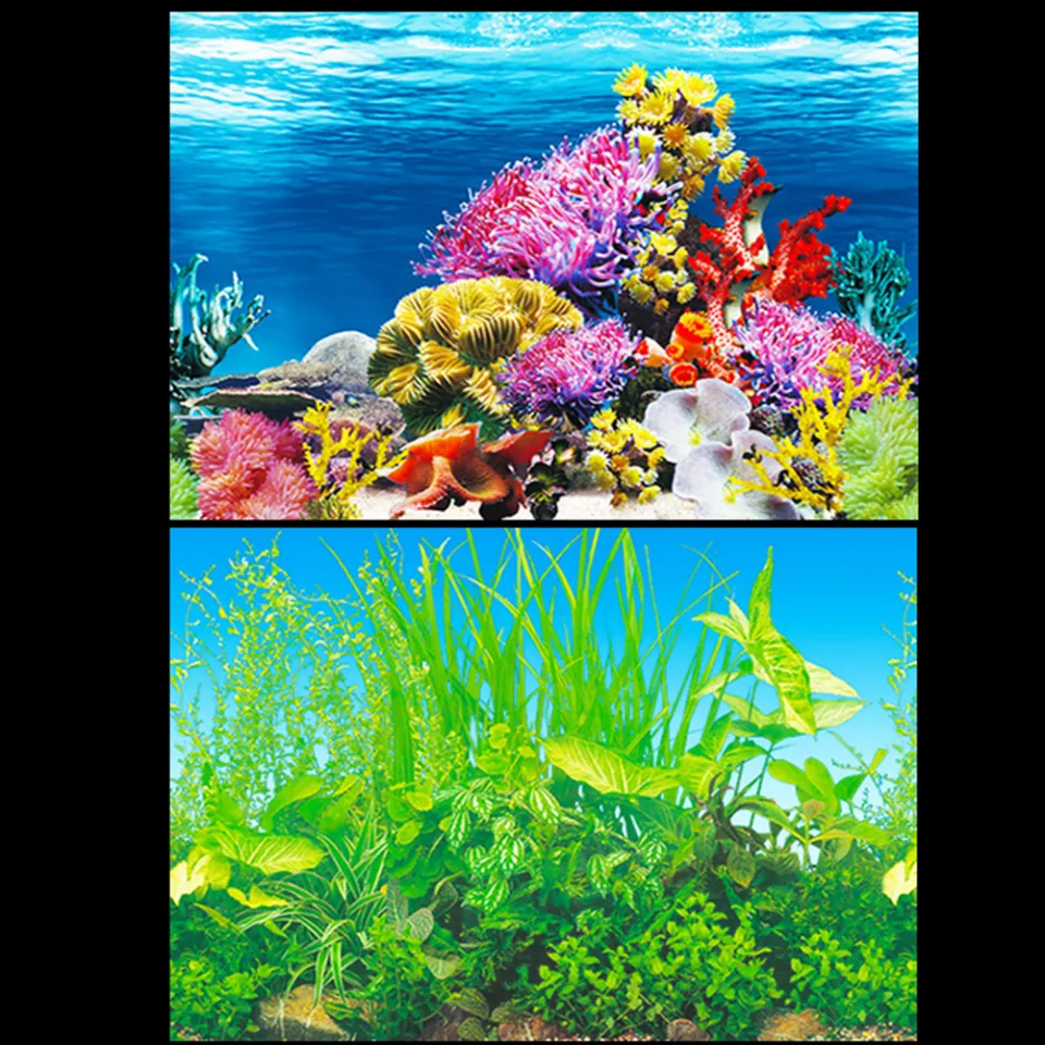 Aquarium Background Poster Ocean Self-Adhesive Fish Tank Backdrop Sticker  Decorfish Tank Background Paper Painting Hd Picture 3D Stereo Fish Tank  Wallpaper Background Painting Double-Sided Aquarium Decoration Fish Tank  Sticker
