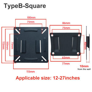 12-32 Inch 10cm TV Mount Wall-Mounted Snap Fastener Flat Panel Bracket Universal Metal Holder Lcd Led Monitor Frame LED/LCD/Plasma Swivel Tilt TV Wall Mount thickening Lcd Bracket Wall Expansion Extension Bracke