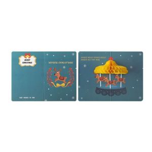 HUGHES Honeycomb Friends 3D Pop Up Party Invitations Marry Christmas Santa Claus Thank You Cards Blessing Cards Christmas Postcard Greeting Cards With Envelope